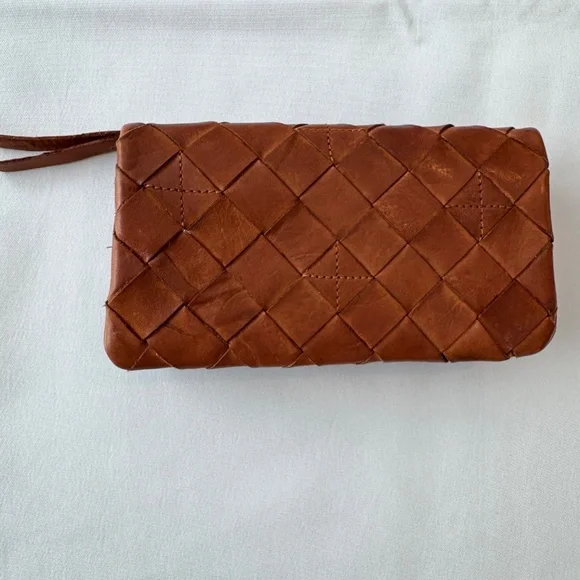 Vilenca Holland Cognac Brown Woven Leather Wallet - Super Soft! - Picture 11 of 11